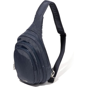 image:imageBaggallini Securtex AntiTheft Multi Zip Sling  Lightweight 86x152 Travel Bag with Locking Zippers amp RFID ProtectionFrench Navy