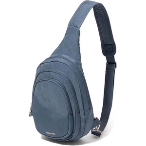 image:imageBaggallini Securtex AntiTheft Multi Zip Sling  Lightweight 86x152 Travel Bag with Locking Zippers amp RFID ProtectionMist