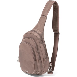 image:imageBaggallini Securtex AntiTheft Multi Zip Sling  Lightweight 86x152 Travel Bag with Locking Zippers amp RFID ProtectionPortobello