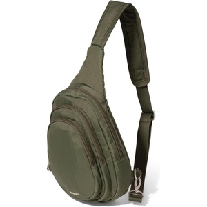 image:imageBaggallini Securtex AntiTheft Multi Zip Sling  Lightweight 86x152 Travel Bag with Locking Zippers amp RFID ProtectionThyme