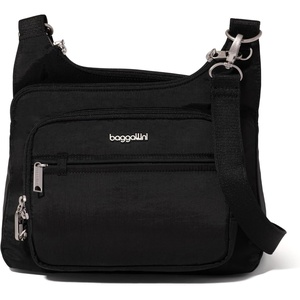 image:imageBaggallini Securtex Antitheft Crossover Crossbody Bag 11w X 85h Rfid Builtin Wallet Locking ZippersBlack