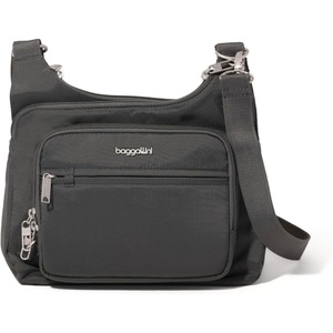 image:imageBaggallini Securtex Antitheft Crossover Crossbody Bag 11w X 85h Rfid Builtin Wallet Locking ZippersCharcoal