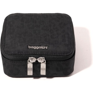image:imageBaggallini Travel Jewelry Box  Lightweight 47x47x19 Travel Jewelry CaseBlack Cheetah Emboss