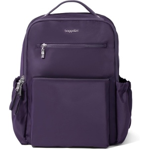 image:imageBaggallini Tribeca Expandable Laptop Backpack  15x11 Lightweight RFID Computer Bag for Work amp Travel with Luggage SleeveDeep Grape Twill