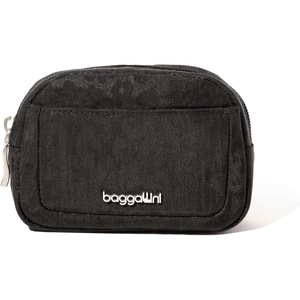 image:imageBaggallini Womens Pocket Cosmetic  Lightweight Bag  Travel Essentials Makeup Organizer MiniBlack Cheetah Emboss