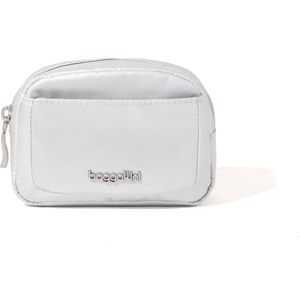 image:imageBaggallini Womens Pocket Cosmetic  Lightweight Bag  Travel Essentials Makeup Organizer MiniSilver Metallic