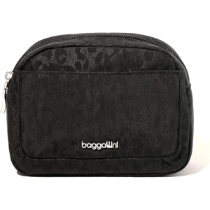 image:imageBaggallini Womens Pocket Cosmetic  Lightweight Bag  Travel Essentials Makeup OrganizerBlack Cheetah Emboss
