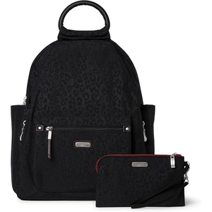 image:imageBaggallini womens New Classic Heritage With Rfid Phone Wristlet All Day Backpack Black One Size USBlack Cheetah Emboss