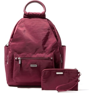 image:imageBaggallini womens New Classic Heritage With Rfid Phone Wristlet All Day Backpack Black One Size USDark Cherry